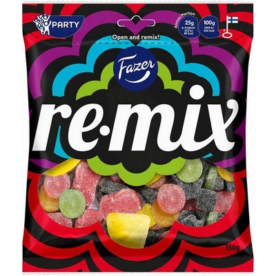 Лакрично-фруктовые конфеты Fazer Remix Party, 350 гр