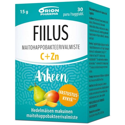 Fiilus Витамин С, цинк, молочнокислые бактериальные, 30 капсул вкус манго
