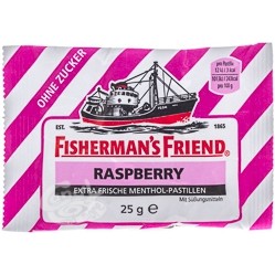 Мятные пастилки малиновый вкус Fisherman´s Friend Raspberry, 25 гр без сахара