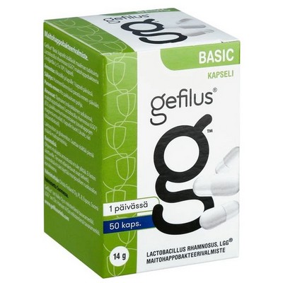 Капсулы Gefilus LGG Basic kapselit. Кисломолочные бактерии LGG. 50 капсул.