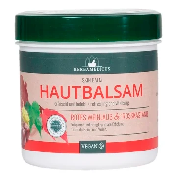 Herbamedicus Rotes Weinlaub Rosskastanie бальзам от усталых ног и для вен, 250 мл