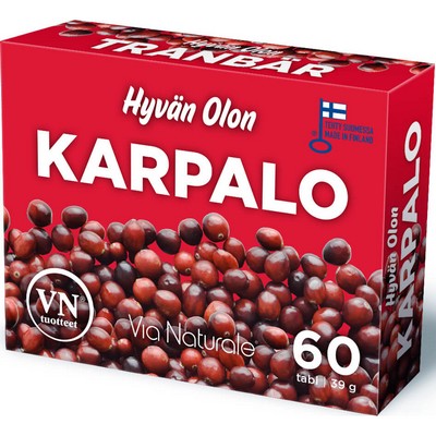 Витамины с клюквой Hyvän Olon Karpalo 60 таблеток Via Naturale