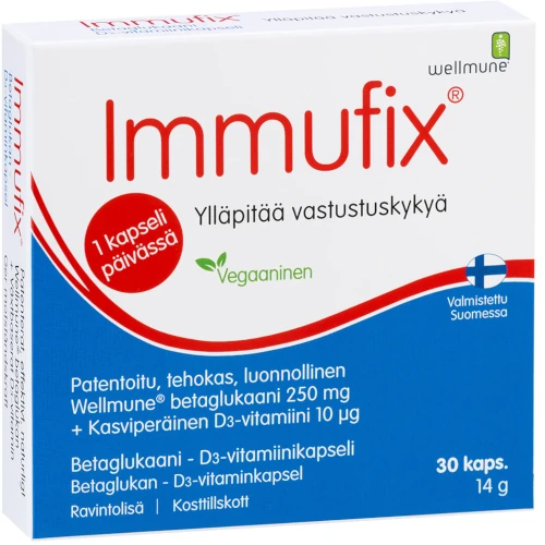 Бета-глюкан для поддержки иммунитета Immufix 250 мг, 30 капс