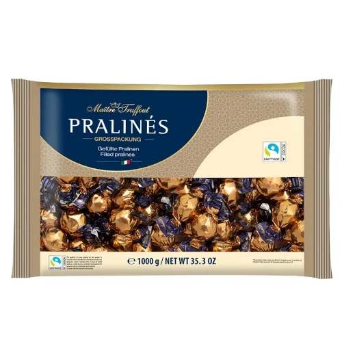 Шоколадные конфеты каппучино пралине Maître Truffout Pralines Milk Chocolate With Cappuccino, 1000 гр