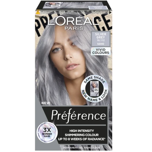 Краска для волос седой цвет L'Oréal Paris Préférence Vivid Colours Silver Grey