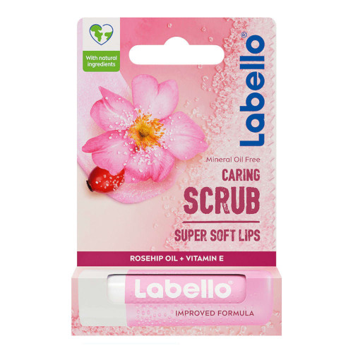 Ухаживающий бальзам скраб для губ Labello Rosehip Oil Caring Lip Scrub 5,2 гр