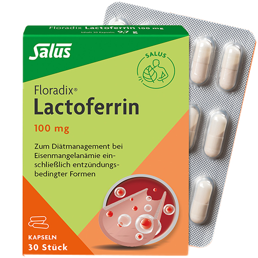 Лактоферрин при железодефицитной анемии FLORADIX Lactoferrin 100 mg 30 капс