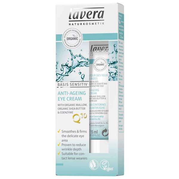 Крем для кожи вокруг глаз Lavera Basis Sensitiv Q10, 15 мл