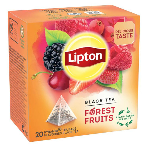 Чёрный чай с фруктами Lipton Forest Fruit, 20 пирамидок