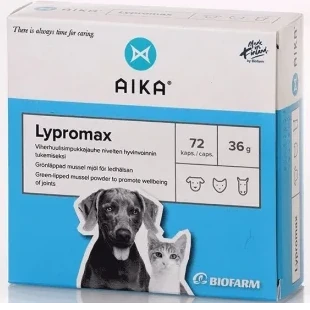 Ветеринарная добавка при остеоартрите AIKA Lypromax 72 капс