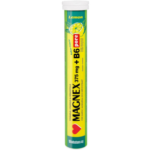 MAGNEX 375MG + B6. Магний 375 мг + B6. Шипучие таблетки. 20 табл.