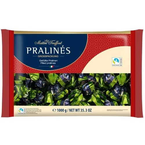 Шоколадные конфеты ореховое пралине Maître Truffout Pralines Milk Chocolate Hazelnut & Cereals 1000 гр