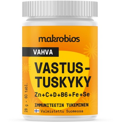 Macrobios Сильный иммунитет Zn + C + D + B6 + Fe + Se 60 табл