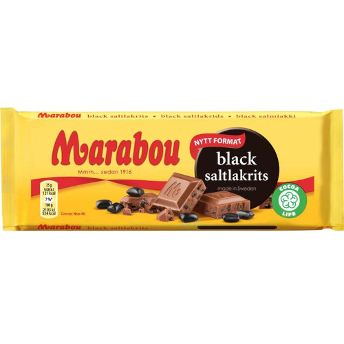 Шоколад Marabou (Марабу) Black молочный с солью и лакрицей, 100 гр