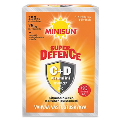 Для повышения сопротивляемости к простуде Minisun Super Defence вкус лакрица-лимон, 60 табл