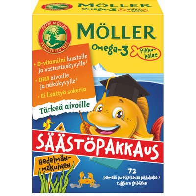 Möller Omega-3 Pikkukalat “Маленькие рыбки” 72 таблеток.