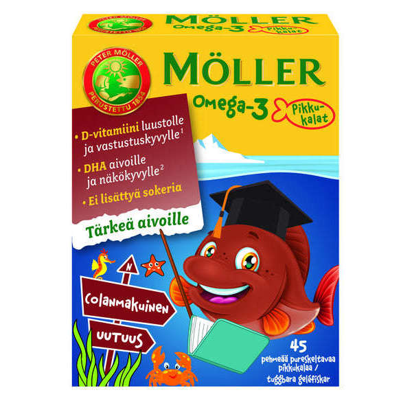 Детская Омега-3 вкус колы Möller Omega-3 Pikkukalat Cola, 45 шт