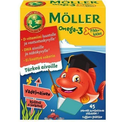 Детская Омега Möller Omega-3 Small Fish вкус малина, 45 штук