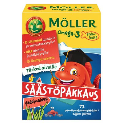 Детская Омега Möller Omega-3 Small Fish вкус малина, 72 штук
