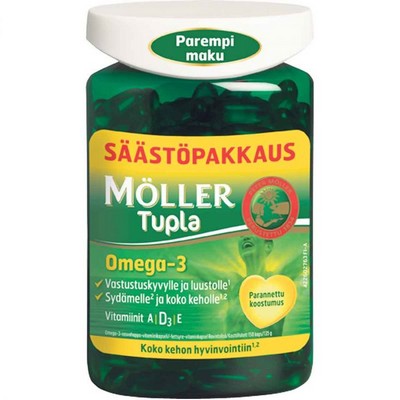 Омега 3 Möller Tupla Omega-3 + ADE витамины, 150 капсул