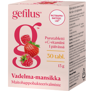 Gefilus LGG vadelma-mansikka. Вкус: Малина и клубника. 30 табл.