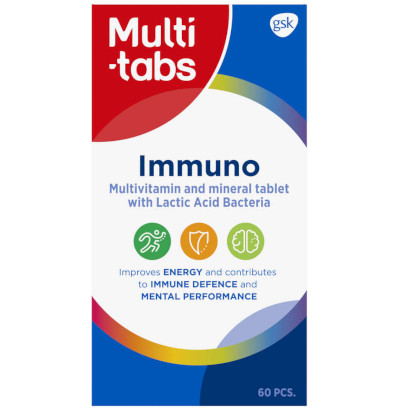 Мультивитамины и молочно-кислые бактерии Multi-tabs Immuno Monivitamiini + Maitohappobakteeri 60 шт
