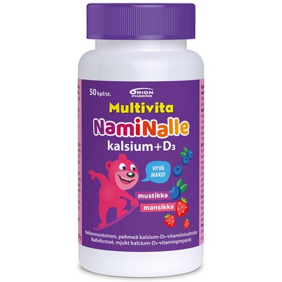 Кальций и вит D3 для детей Multivita NamiNalle kalsium + D3 50 табл