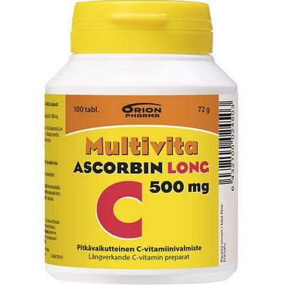 Витамин С 500 мг Multivita Ascorbin Long, 100 табл.