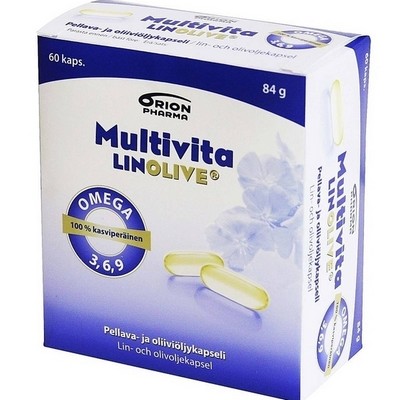 Омега растительная 3-6-9 жирные кислоты Multivita Linolive, 60 капс