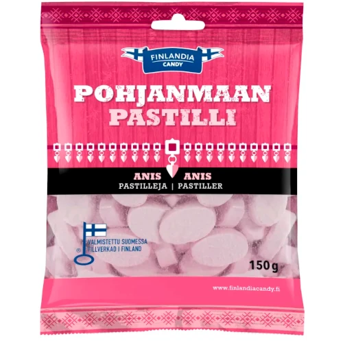 Мятно-анисовые пастилки Finlandia Candy Pohjanmaan Pastilli 150 гр