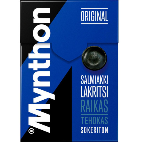 Лакричные леденцы без сахара Mynthon Salmiakki-Lakritsi, 85 гр