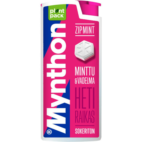Мятно-малиновые пастилки Mynthon ZipMint, 30 гр без сахара