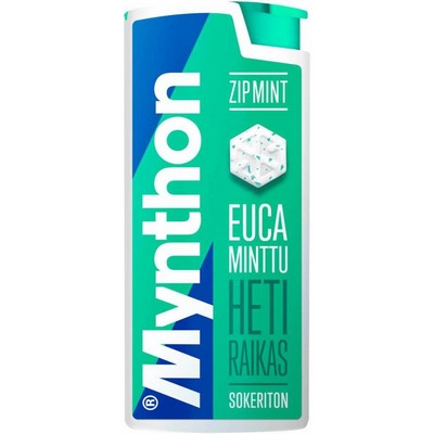 Пастилки без сахара мятные Mynthon Zip Mint Väkevä Eucaminttu, 30 гр