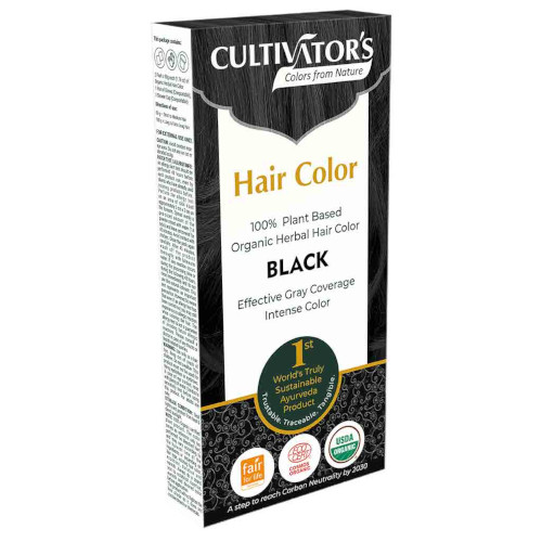 Натуральная растительная краска для волос Cultivators Black цвет чёрный, 100 гр