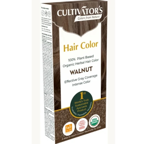 Натуральная растительная краска для волос Cultivators Walnut цвет орех, 100 гр
