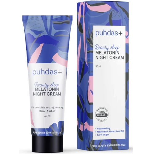 Ночной крем с мелатонином и примулой вечерней Puhdas+ Beauty Sleep Melatonin Night Cream 30 мл