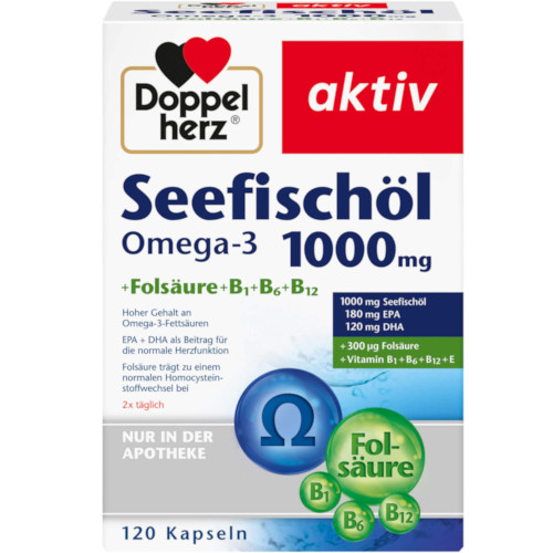 Омега 3 и витамины Doppelherz aktiv Seefischöl Omega-3 1000 mg, 120 капс