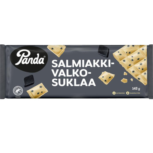 Белый шоколад с солёной лакрицей Panda Salmiakki valkosuklaa, 145 гр