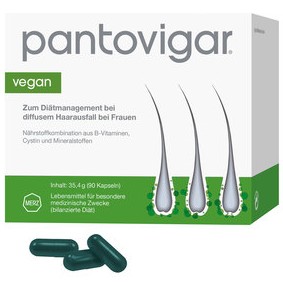Средство от выпадения волос Pantovigar vegan, 90 капсул