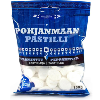 Мятные пастилки Finlandia Pohjanmaan pastilli 150 гр