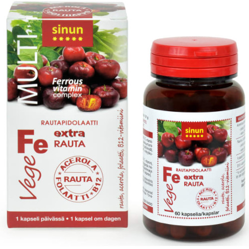 Пидолат железа ESI Multi Fe Vege Rautapidolaatti + Acerola 60 капс