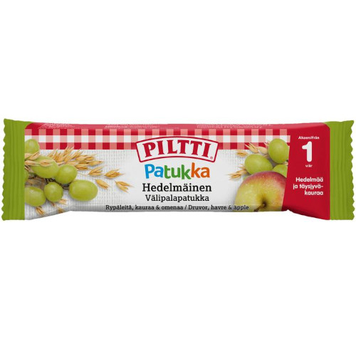 Детский злаковый батончик с виноградом и яблоком Piltti Patukka с 1 года, 25 гр