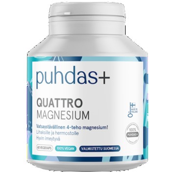 Магний в 4 разных формах Puhdas+ Quattro Magnesium kampanjapakkaus, 60 капс