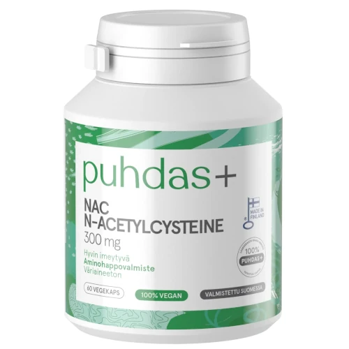 N-ацетилцистеин Puhdas+ NAC 300 mg, 60 капс