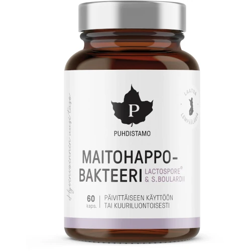 Сахаромицеты буларди (пробиотики) Puhdistamo Maitohappobakteeri + Boulardii, 60 капс