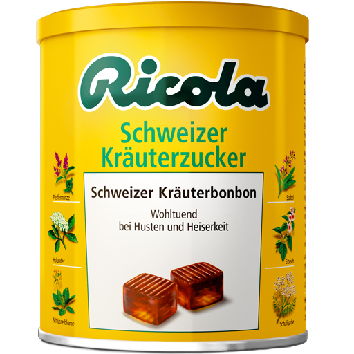 RICOLA Original Kräuterzucker леденцы от кашля в металлической банке, 250 гр