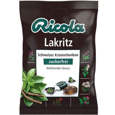 Лакричные конфеты без сахара Ricola Lakritz, 75 гр