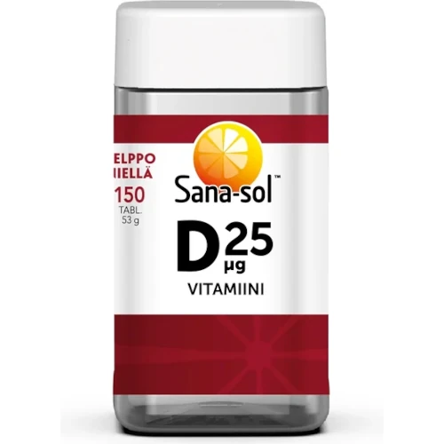 Sana-sol D3-vitamiini. Витамин D3 25 мкг. 100 табл.