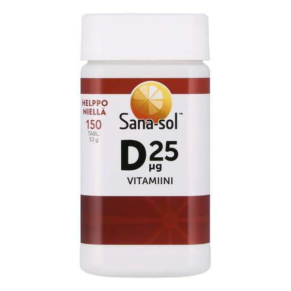 Витамин Д3 Sana-sol Vitamin D 25 мкг без вкуса, 150 табл