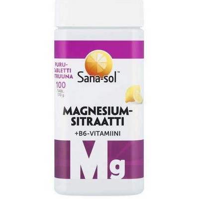 Цитрат магния и B6 Sana-sol Magnesiumsitraatti + B6 лимонный вкус, 100 табл